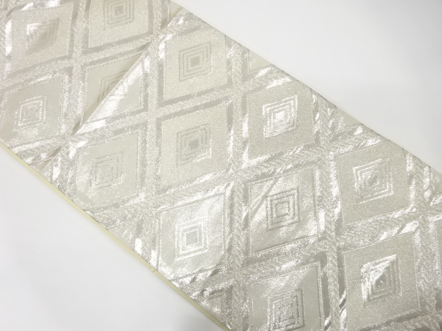 JAPANESE KIMONO / ANTIQUE FUKURO OBI / SILK / WOVEN RHOMBUS